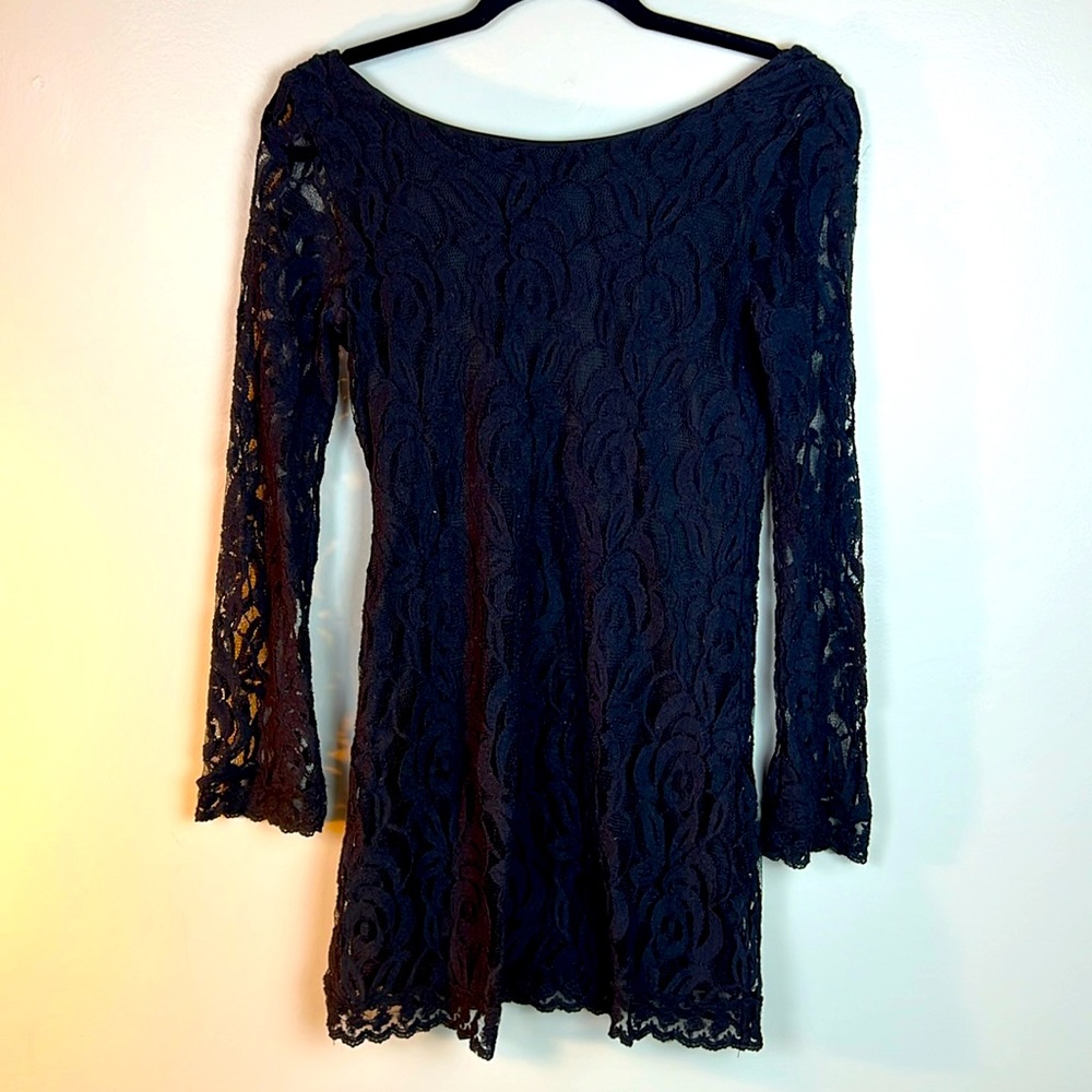 Ladies lace Black mini dress